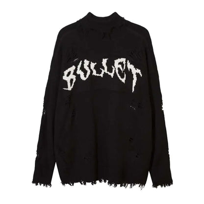 Men's Jacquard Sweater with Street Tide Dark Design