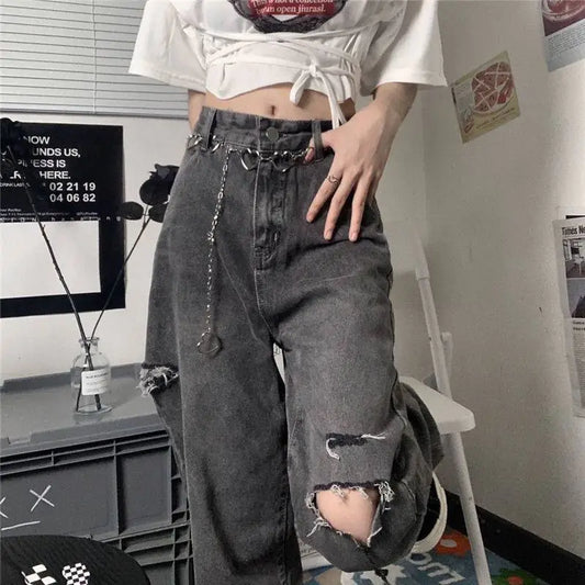 Pantalón Cargo Denim Roto