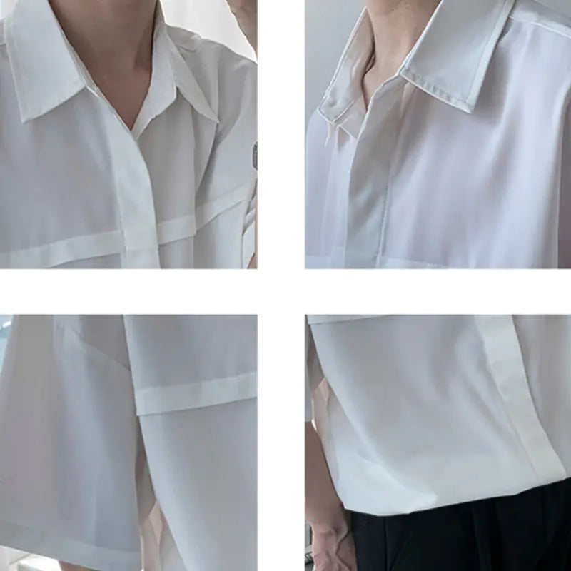 Versatile Men's College Couple Cotton Polyester Shirt